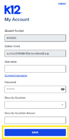 K12 School (OLS) Student Account Sign Up